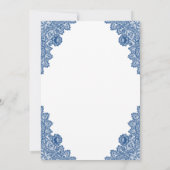 Blauwe Bloemen Quinceañera 15e Verjaardag Uitnodig Kaart (Achterkant)