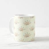 Blauwe bloemen, rode bloemen, patroon van bloemen koffiemok (Voorkant links)