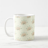 Blauwe bloemen, rode bloemen, patroon van bloemen koffiemok (Links)
