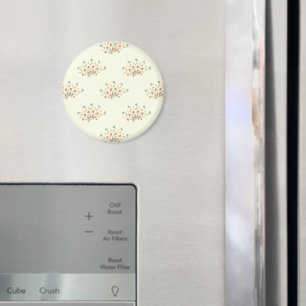 Blauwe bloemen, rode bloemen, patroon van bloemen magneet