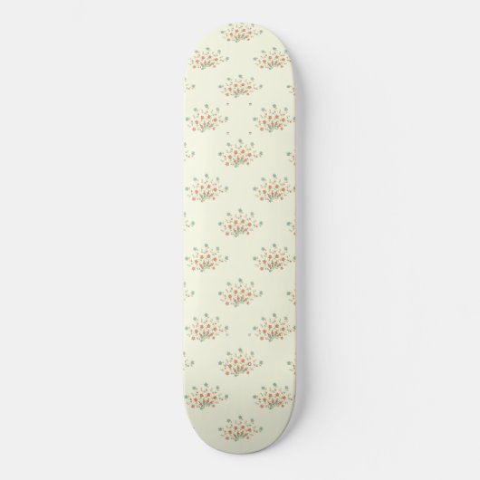 Blauwe bloemen, rode bloemen, patroon van bloemen skateboard (Voorkant)
