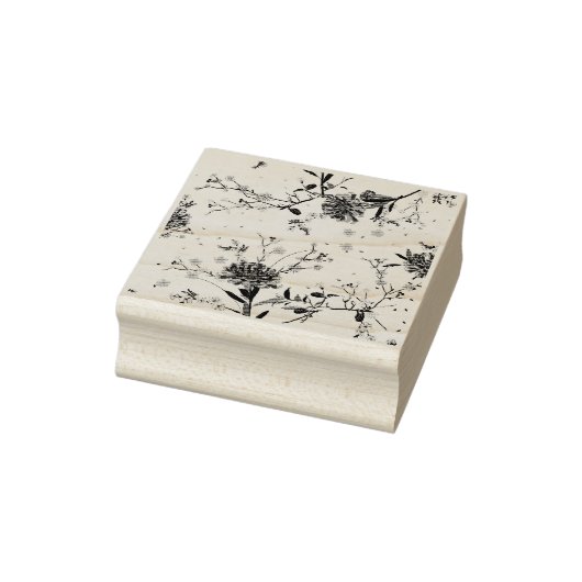 Blauwe bloemen 	rubberstempel (Stempel)