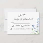 Blauwe Bloemen Rustieke wilde bloemen RSVP (Voorkant)
