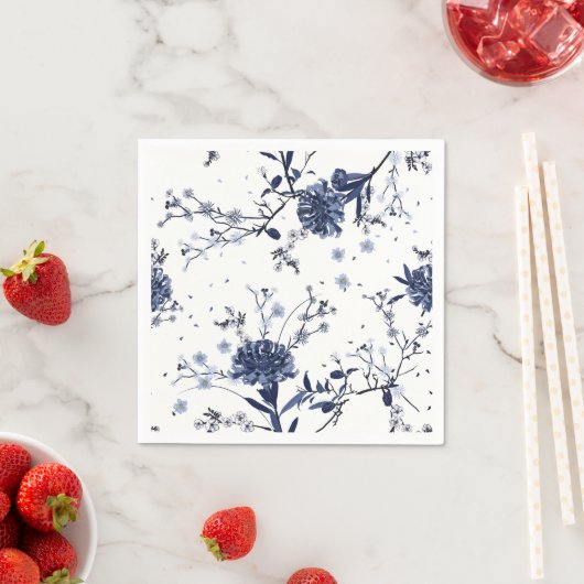 Blauwe bloemen servet (Insitu)