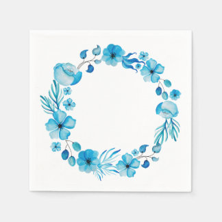 Blauwe Bloemen servetten