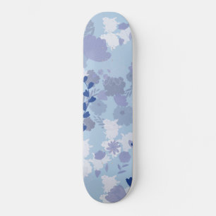 Blauwe bloemen skateboard