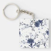 Blauwe bloemen sleutelhanger (voorkant)