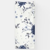 Blauwe bloemen spandoek (Verticaal)