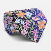 Blauwe bloemen stropdas (Opgerold)