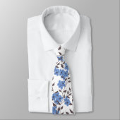 Blauwe bloemen stropdas (Gebonden)