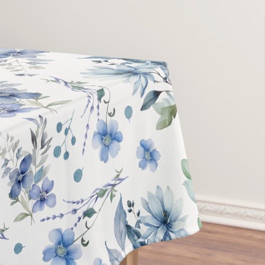 Blauwe bloemen tafelkleed (Voorbeeld)