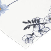 Blauwe bloemen tafelkleed (Gekanteld)
