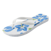 Blauwe bloemen teenslippers (Schuin)
