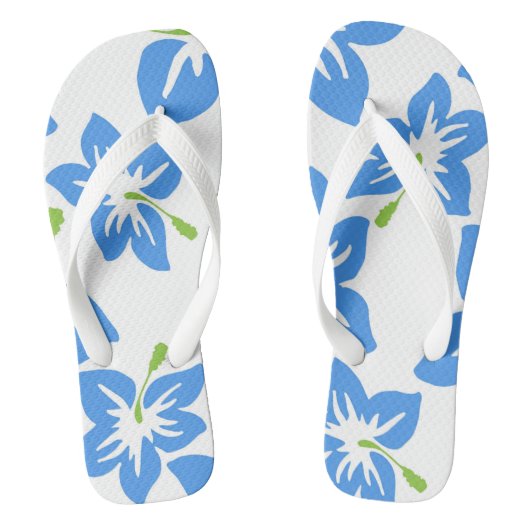 Blauwe bloemen teenslippers (Voetbed)