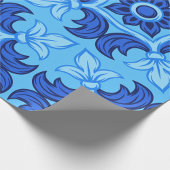 Blauwe Bloemen Tegel Patroon Mediterraan Cadeaupapier