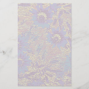 Blauwe bloemen tegen bladcamouflage briefpapier