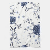 Blauwe bloemen theedoek (Verticaal)