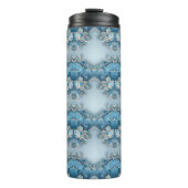 Blauwe  Bloemen Thermische Tumbler Thermosbeker (Voorkant)
