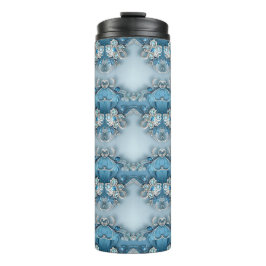 Blauwe  Bloemen Thermische Tumbler Thermosbeker
