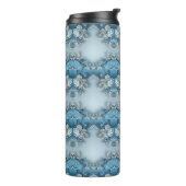 Blauwe Bloemen Thermische Tumbler Thermosbeker (Gedraaid links)