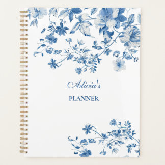  Blauwe Bloemen Toile de Jouy Planner
