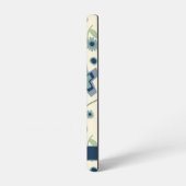 Blauwe bloemen Trendy gepersonaliseerd leuk plezie Samsung Galaxy Hoesje (Linkerkant)