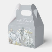 Blauwe Bloemen Trouwen Custom Favors Bedankdoosjes (Voorkant Zijde)