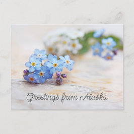 Blauwe Bloemen Vergeet-mij-nietje Groeten uit Alas Briefkaart