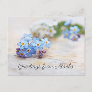 Blauwe Bloemen Vergeet-mij-nietje Groeten uit Alas Briefkaart