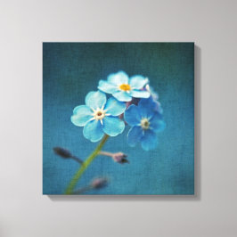 Blauwe Bloemen Vergeet-mij-nietjes Macro Fotografi Canvas Afdruk