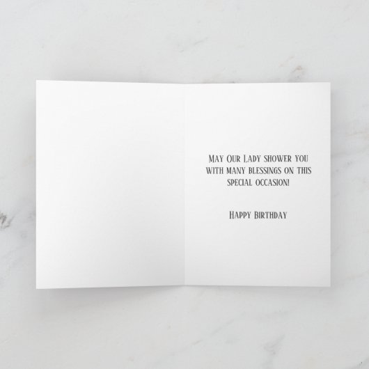 Blauwe Bloemen | Verjaardag Priester | Maagd Maria Kaart (Binnen)