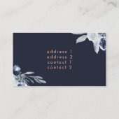 blauwe bloemen violist visitekaartje (Achterkant)