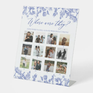 blauwe bloemen waar ze Vrijgezellenfeest Reclamebord Met Voetstuk