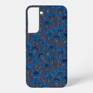 Blauwe bloemen, wilde bloemen samsung galaxy hoesje