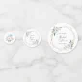 Blauwe bloemen, witte bloemen, Boho, Vrijgezellenf Confetti (Achterkanten)