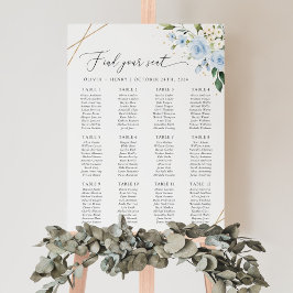 Blauwe bloemen, Witte bloemen, Boho, Zitplaatsen K Poster