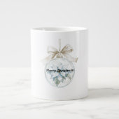 Blauwe Bloemen Witte Boog Kerst Ornament Extra Grote Beker (Voorkant)
