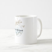 Blauwe Bloemen Witte Boog Kerst Ornament Koffiemok (Voorkant rechts)
