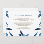 Blauwe bloemenChinoiserie Trouwaccommodatie Informatiekaartje (Voorkant / Achterkant)