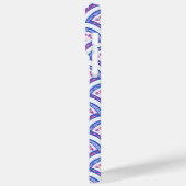 blauwe bloemendamaskpatroon Case-Mate iPhone case (Achterkant / Links)