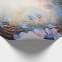 Blauwe bloemenkran waterverf