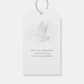 Blauwe Bloemenkruis doop Cadeaulabel (Achterkant)