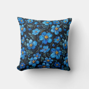 Blauwe bloemenkussen cadeau voor moeder gezellig h kussen