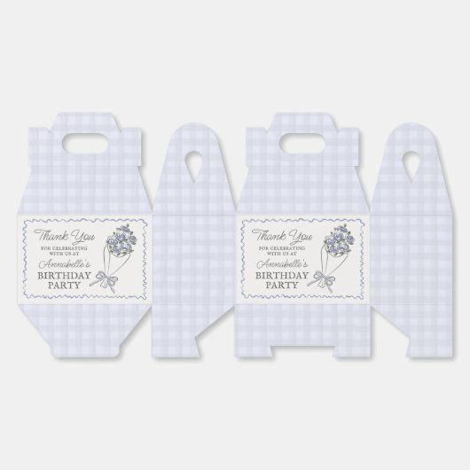 Blauwe Bloemenmarkt Verse Bloemen Verjaardagsfeest Bedankdoosjes (Ongevouwen)