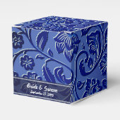 Blauwe bloemensieradendoos bedankdoosjes (Voorkant Zijde)