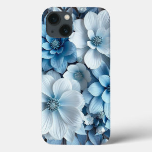 Blauwe Bloemige Bladeren Dagelijkse Bescherming Gr iPhone 13 Hoesje