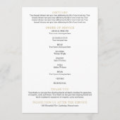 Blauwe Bloemige Herdenkingsdienst Funerair Order O Programma (Achterkant)