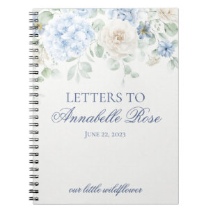 Blauwe Bloemige Hortensia Letters Verjaardagsbrief Notitieboek