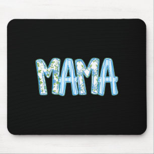 Blauwe bloemige mama schattige moeder oma cadeau v muismat