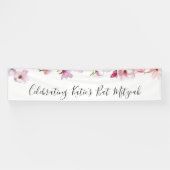 Blauwe Bloemknuppel Mitswa Celebration Banner (Horizontaal)